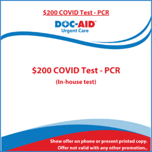 A picture of the doc-aid $ 2 0 0 covid test.