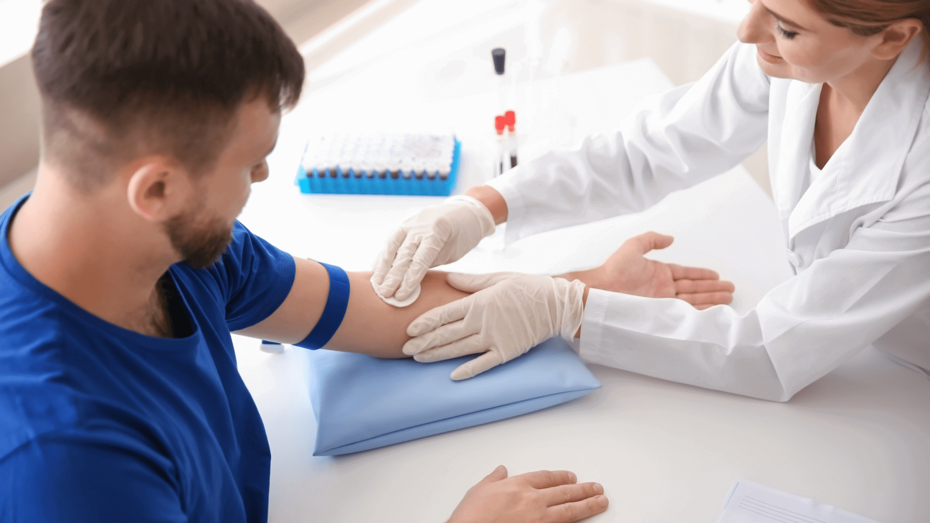 A patient getting laboratory test