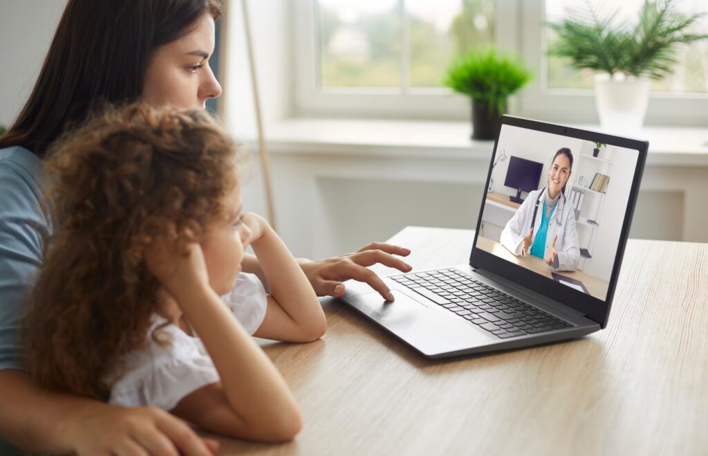 Mother and child telehealth visit