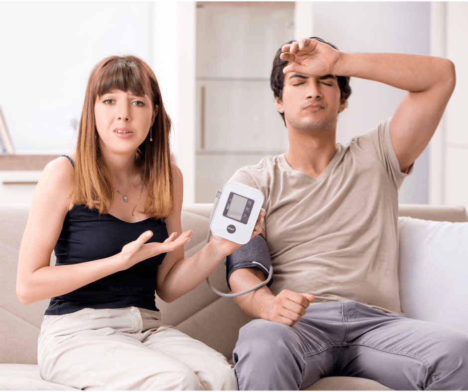 Men getting blood pressure